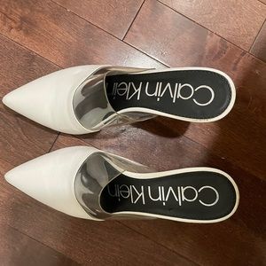 Calvin Klein white Mule
